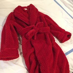 Red Charter Club Fuzzy Bathrobe